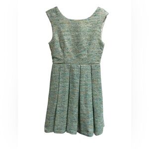 PAPER CROWN Anthropologie Women’s Green Parkside Pleated dress - XS Petite